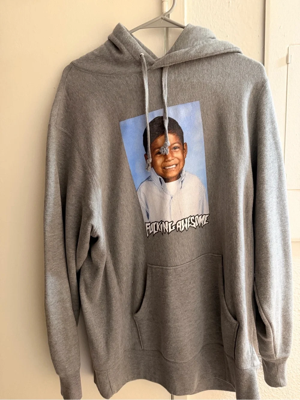 Fucking Awesome Gray Graphic Hoodie with Photo Print Louie Lopez